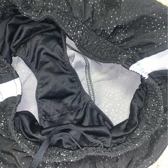 Nike Shorts Women's Size Small Black White Grey Spotted Star Lined Tempo Running - Picture 7 of 8